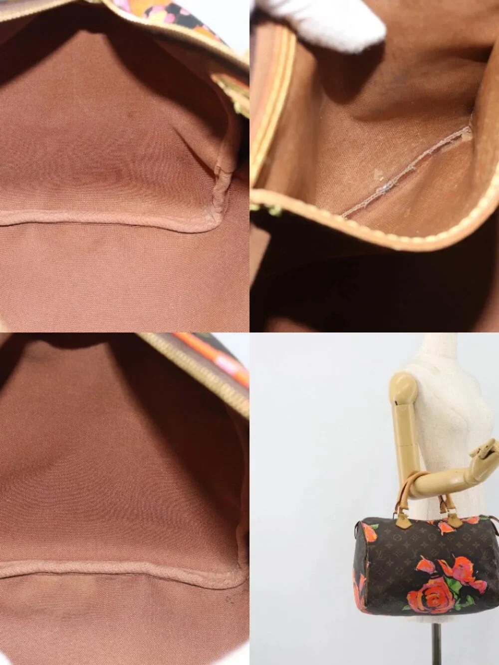 LOUIS VUITTON Monogram Rose Speedy 30 Hand Bag Orange Pink M48610 Auth ka4783SAV